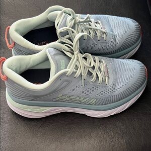 Hoka Women's Light Blue and Coral Athletic Shoes